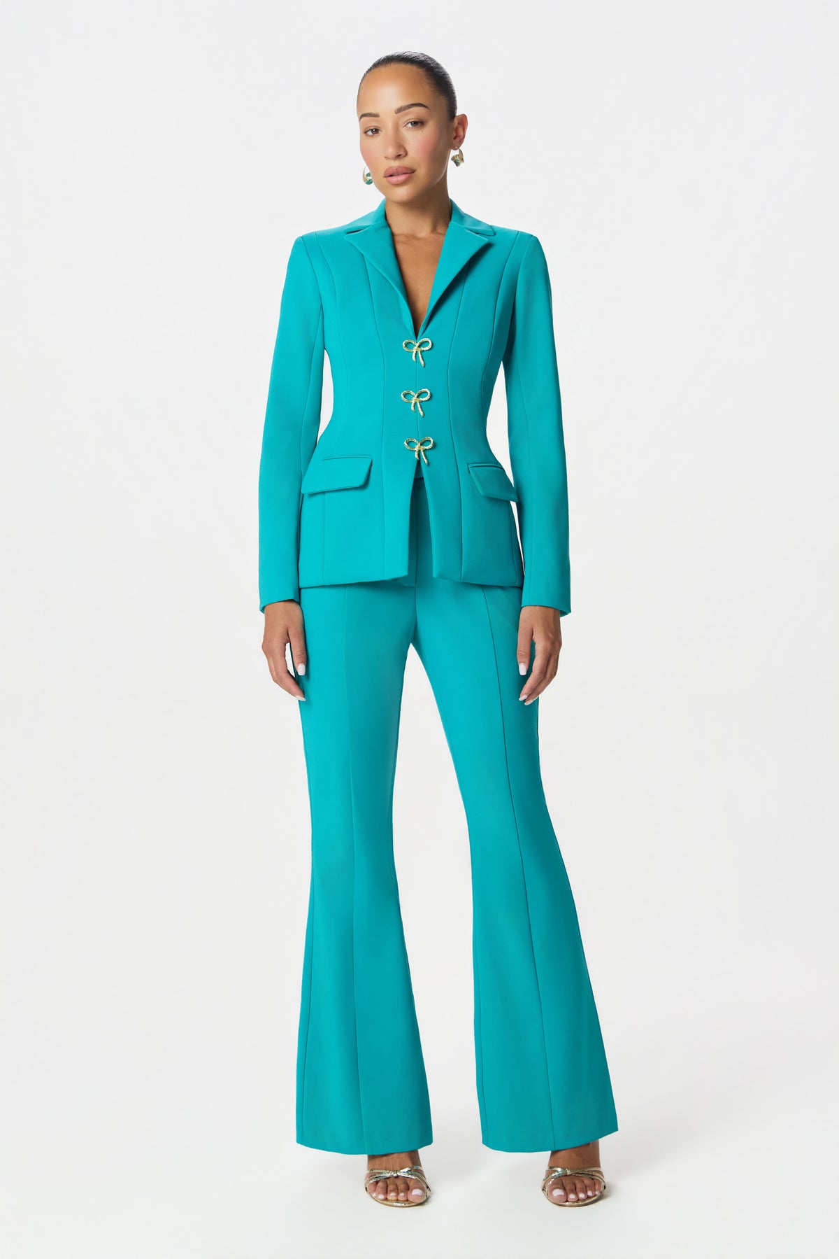 ALEXA Flared Trousers in Blue