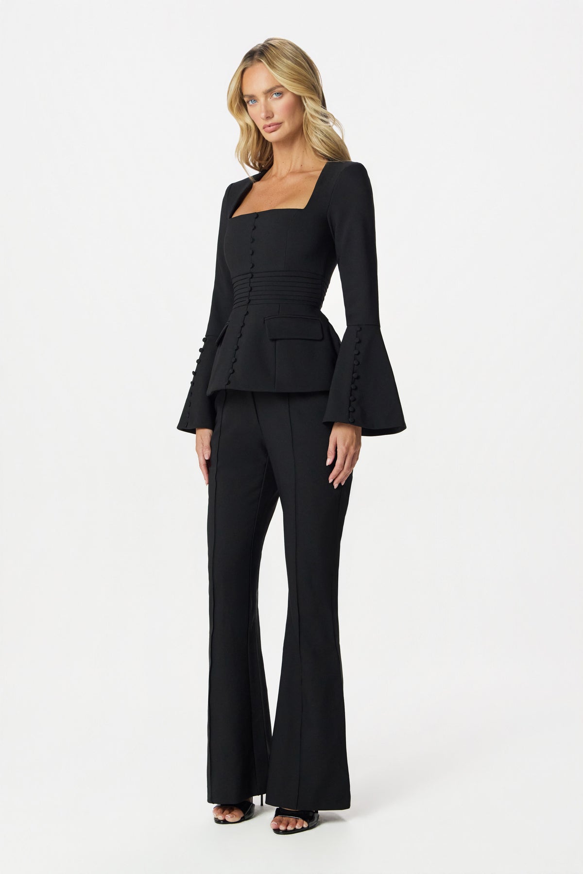 HARPER Peplum Blazer in Black