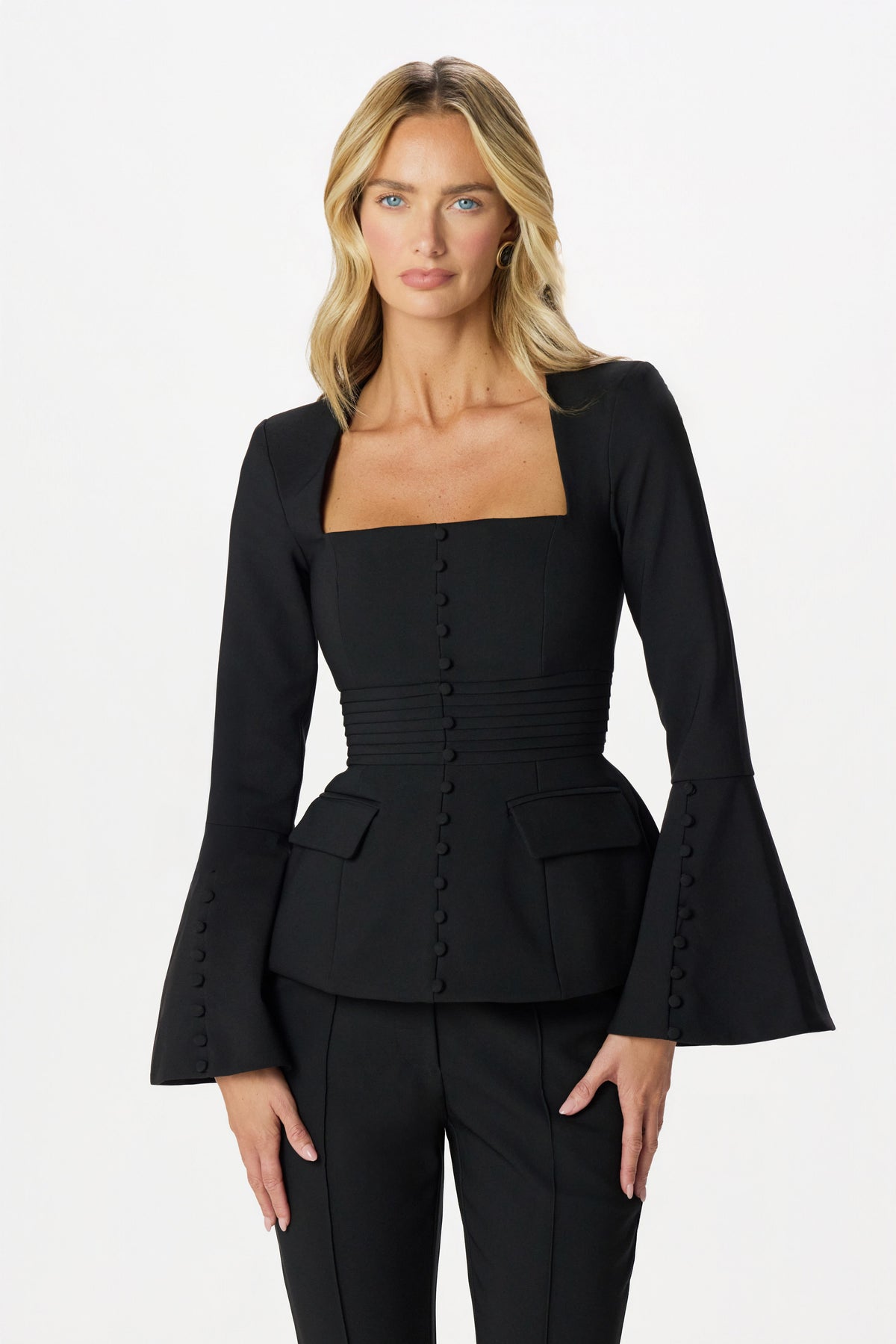 HARPER Peplum Blazer in Black