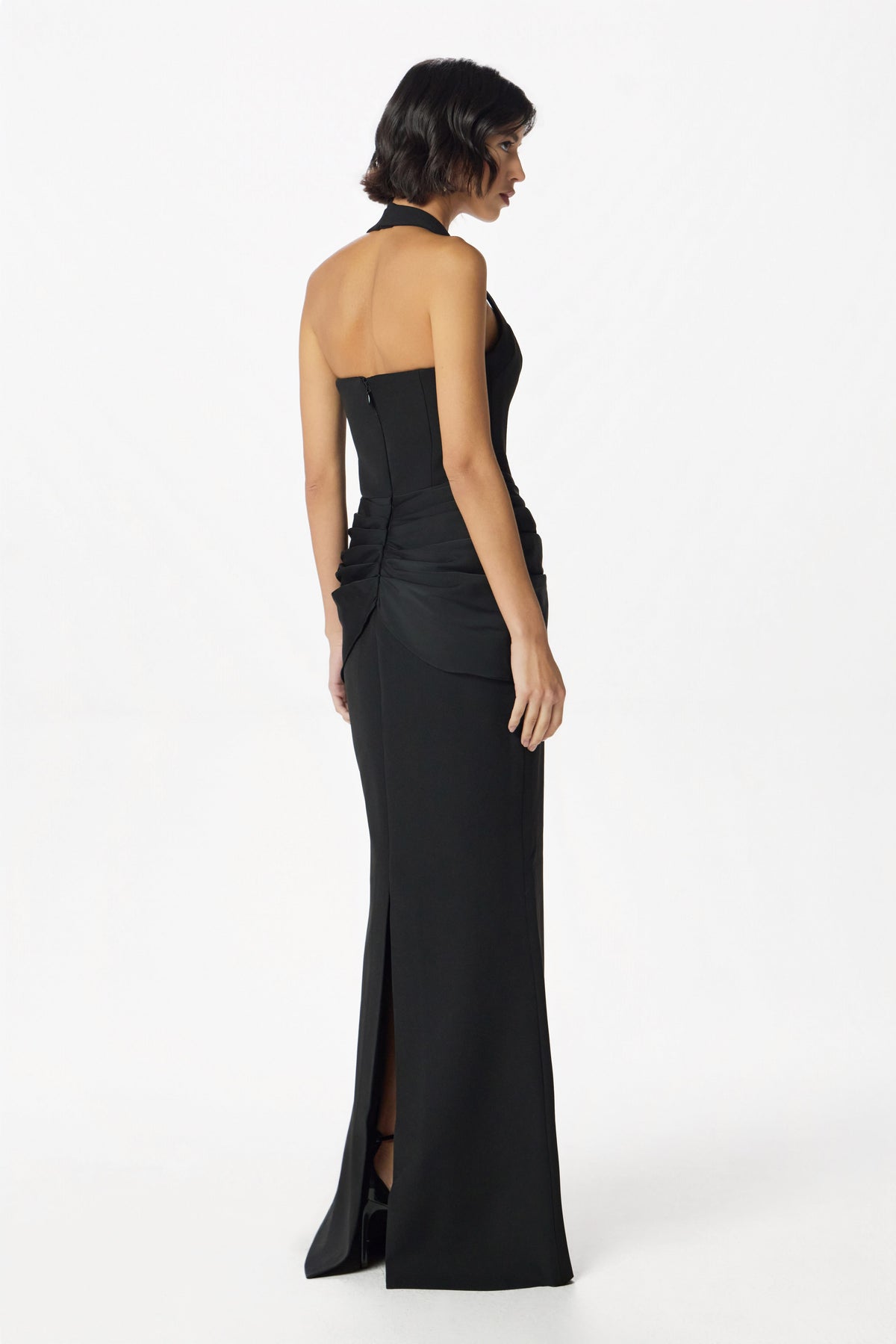ISABEAU Square Neck Maxi Dress In Black