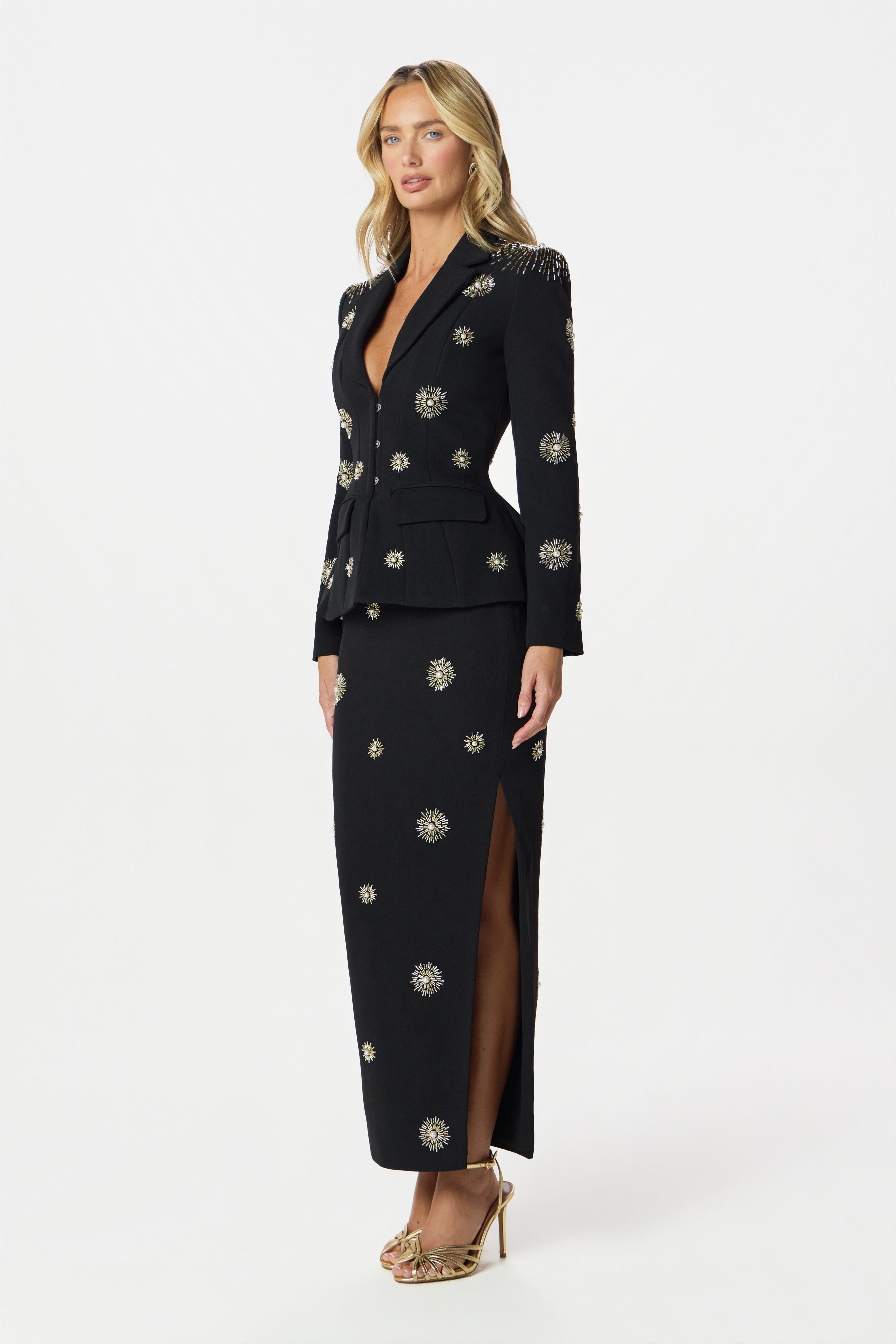 LOVISA Embellished Blazer in Black
