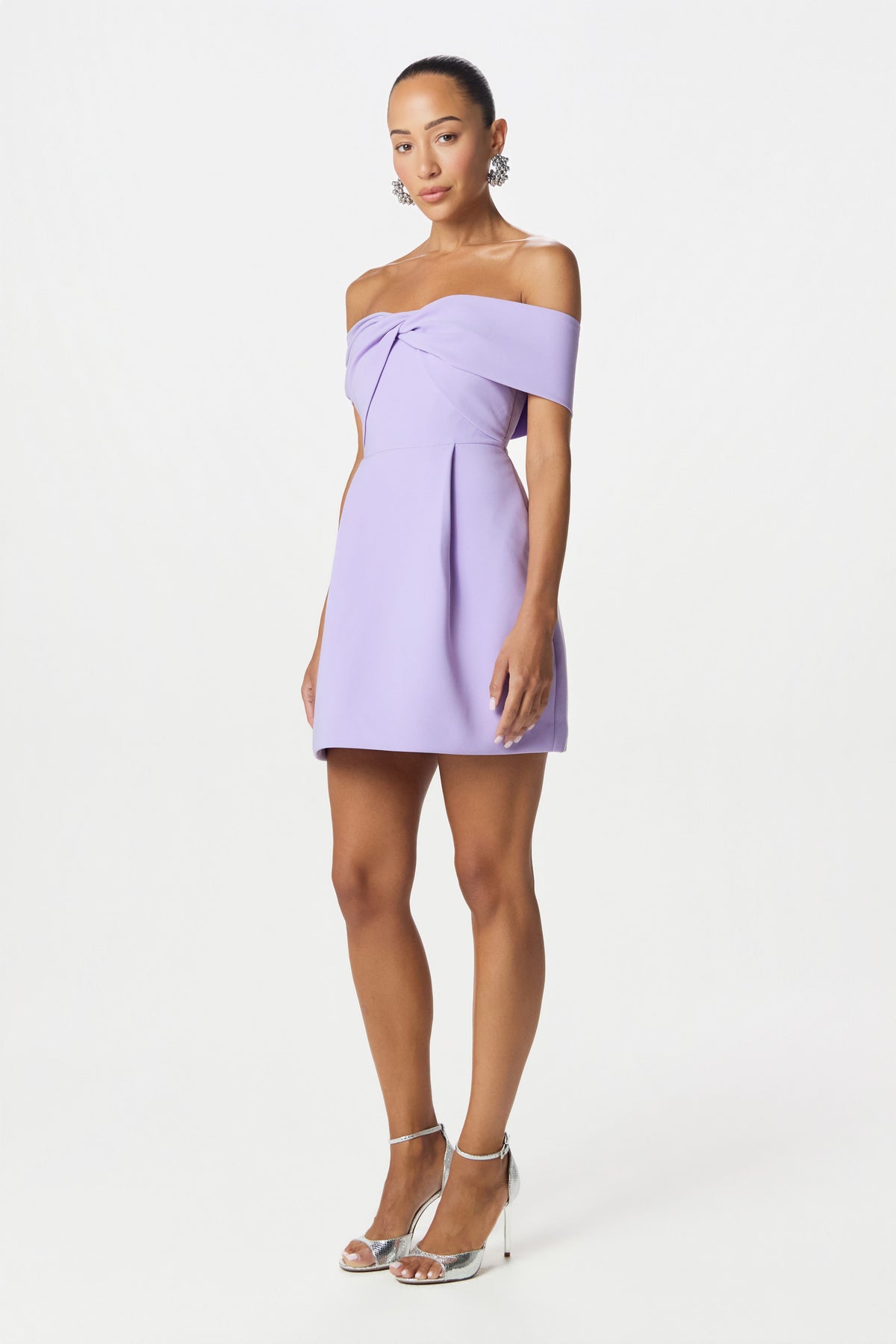 MILA Bardot Mini Dress in Lilac
