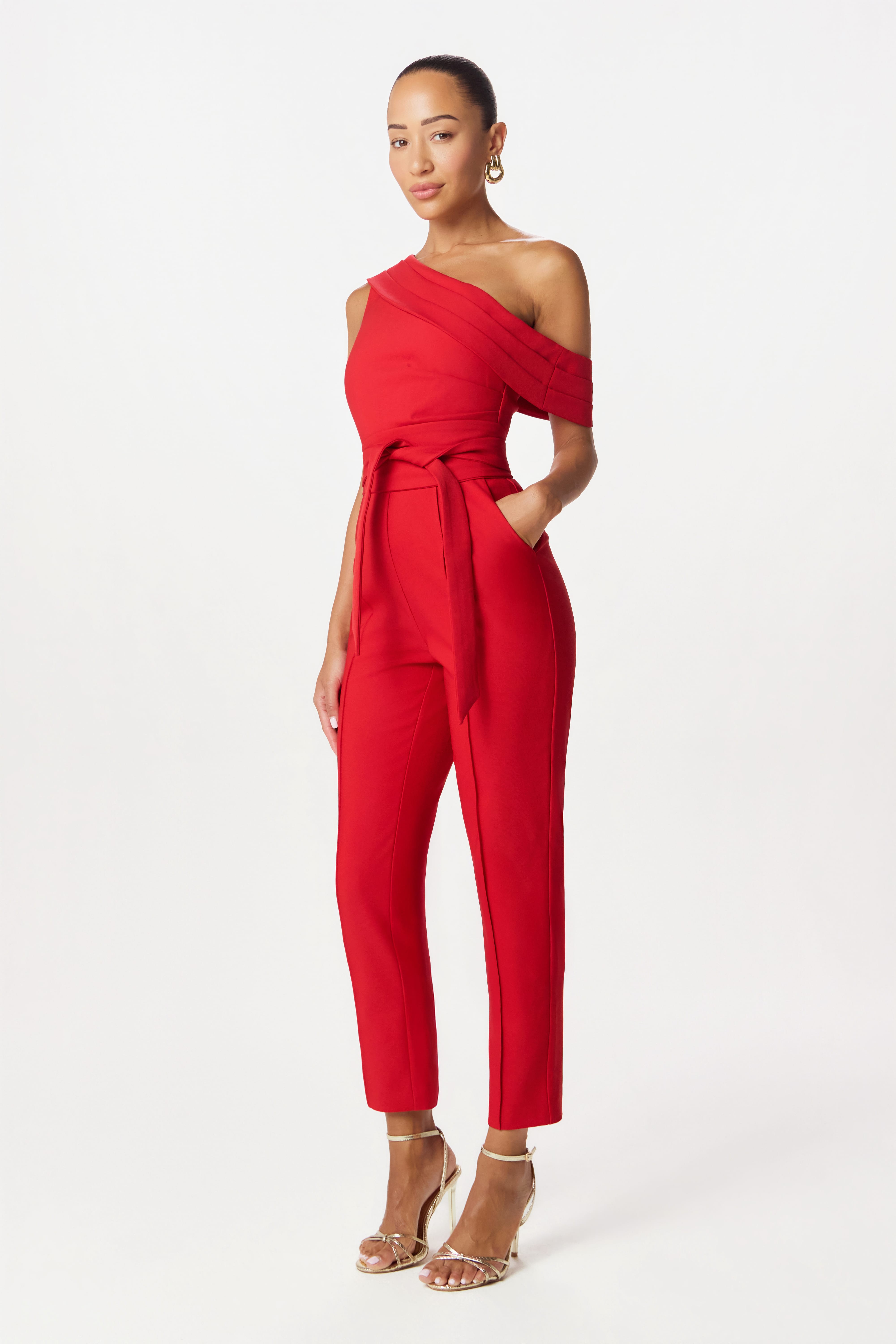 SOFIE Asymmetric Jumpsuit in Red