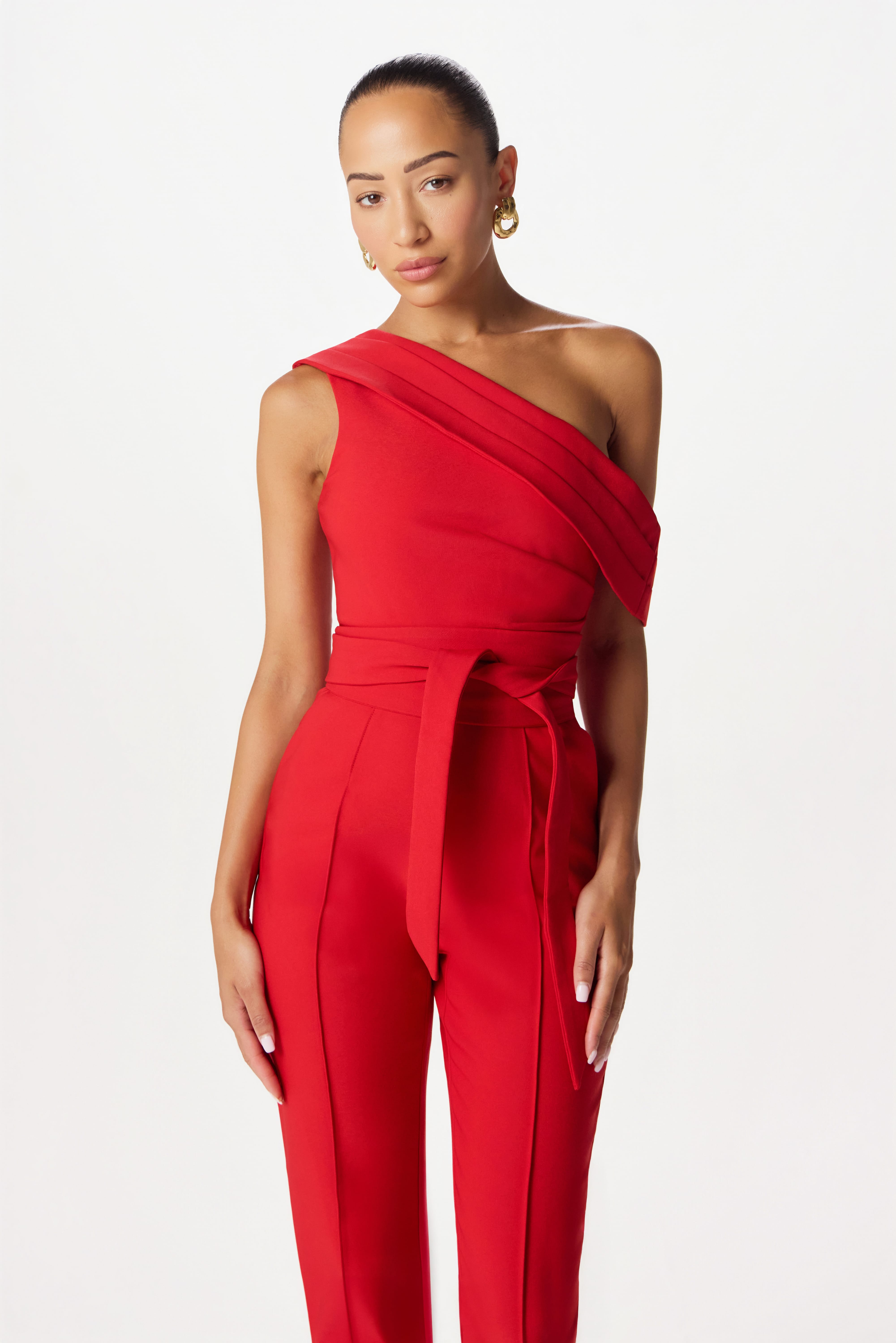 SOFIE Asymmetric Jumpsuit in Red