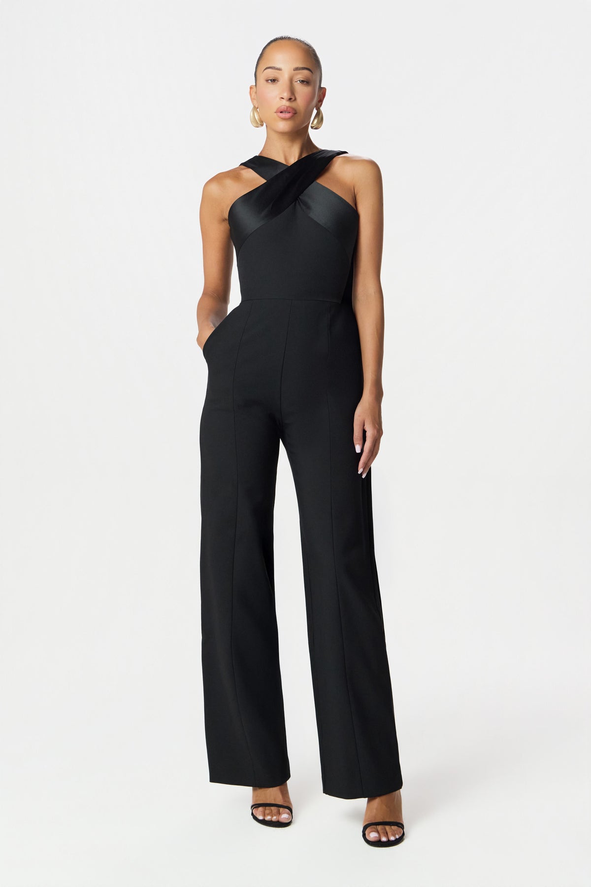 CHANTELLE Halter Neck Jumpsuit in Black