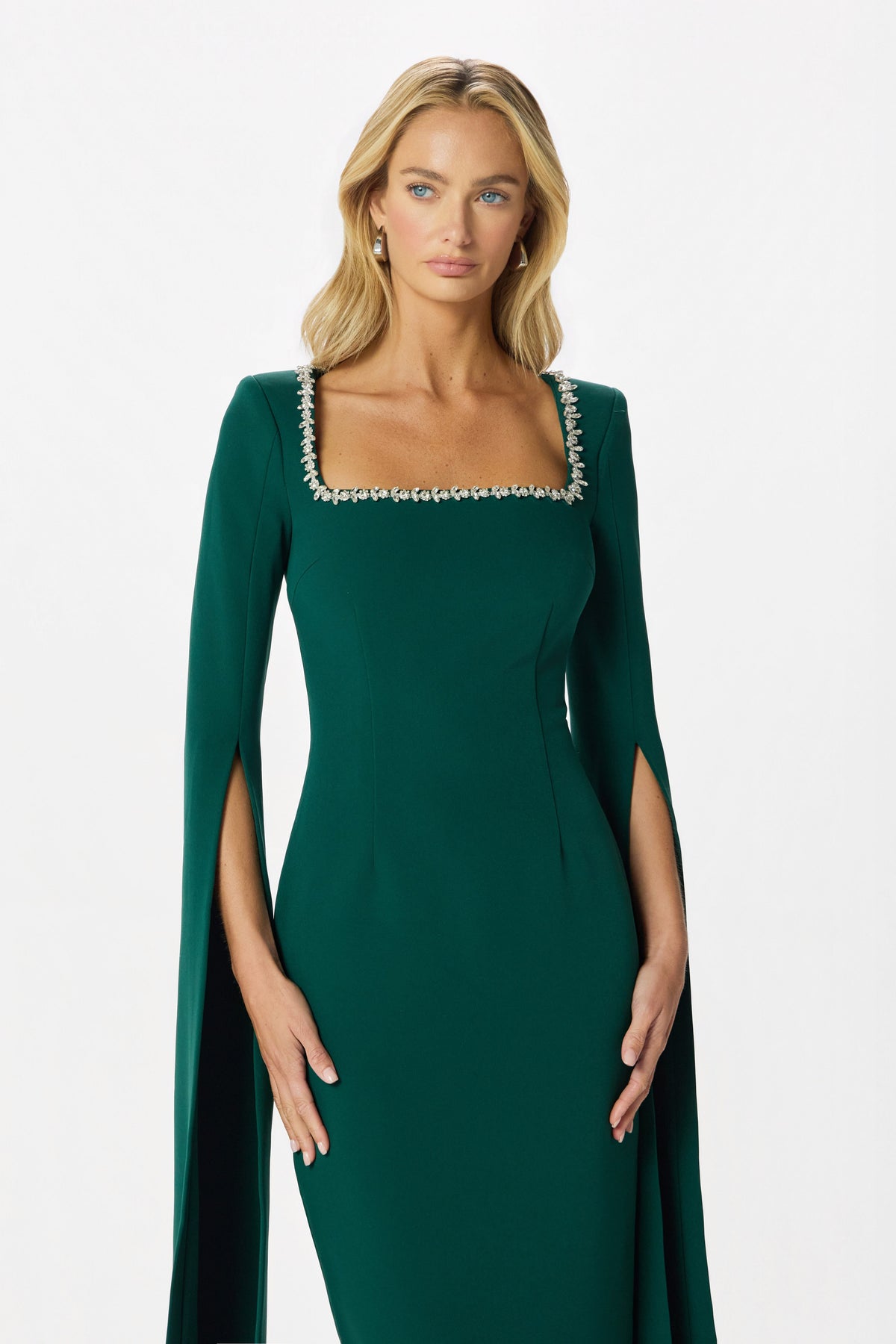 GRACE Embellished Maxi Dress in Emerald