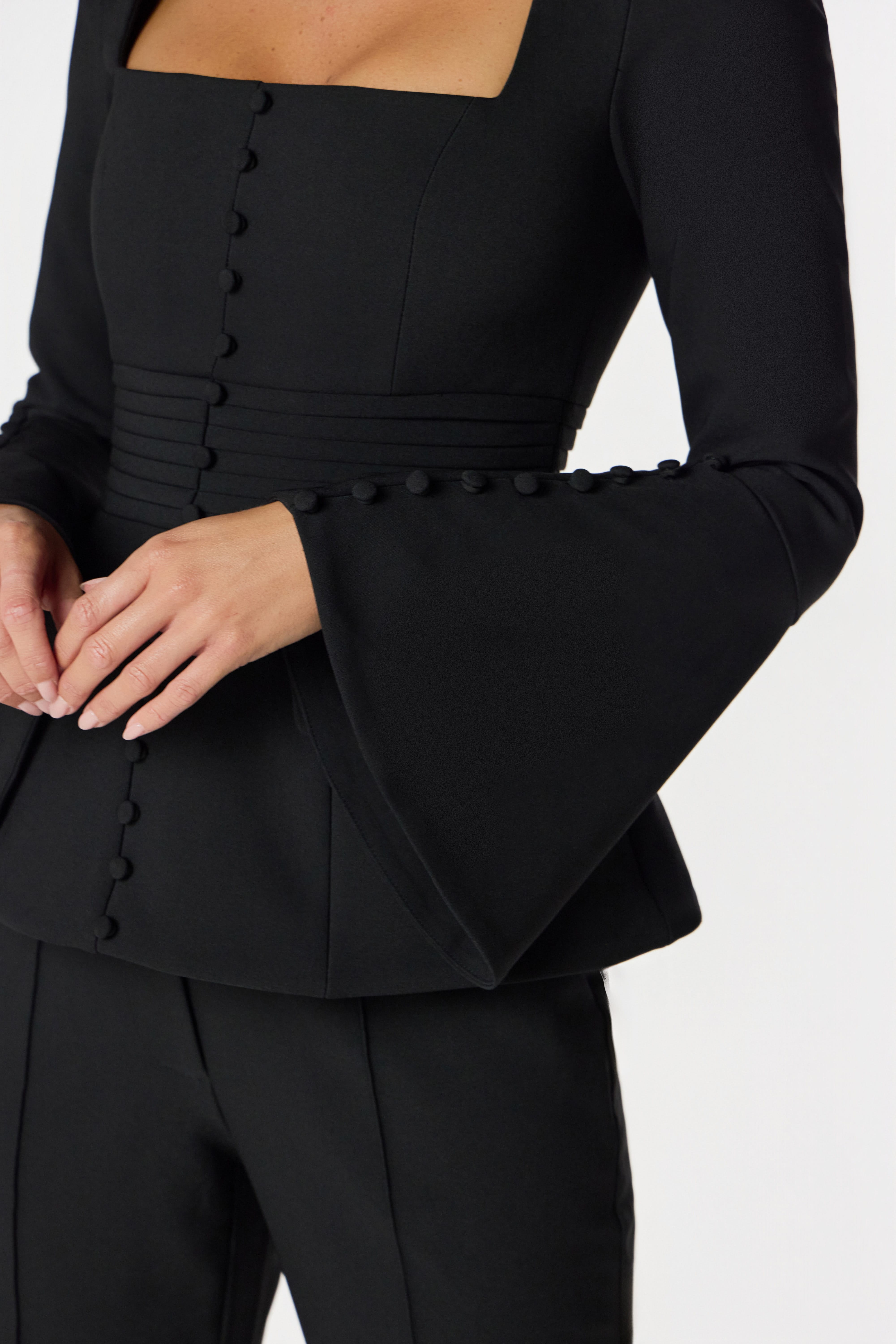 HARPER Peplum Blazer in Black