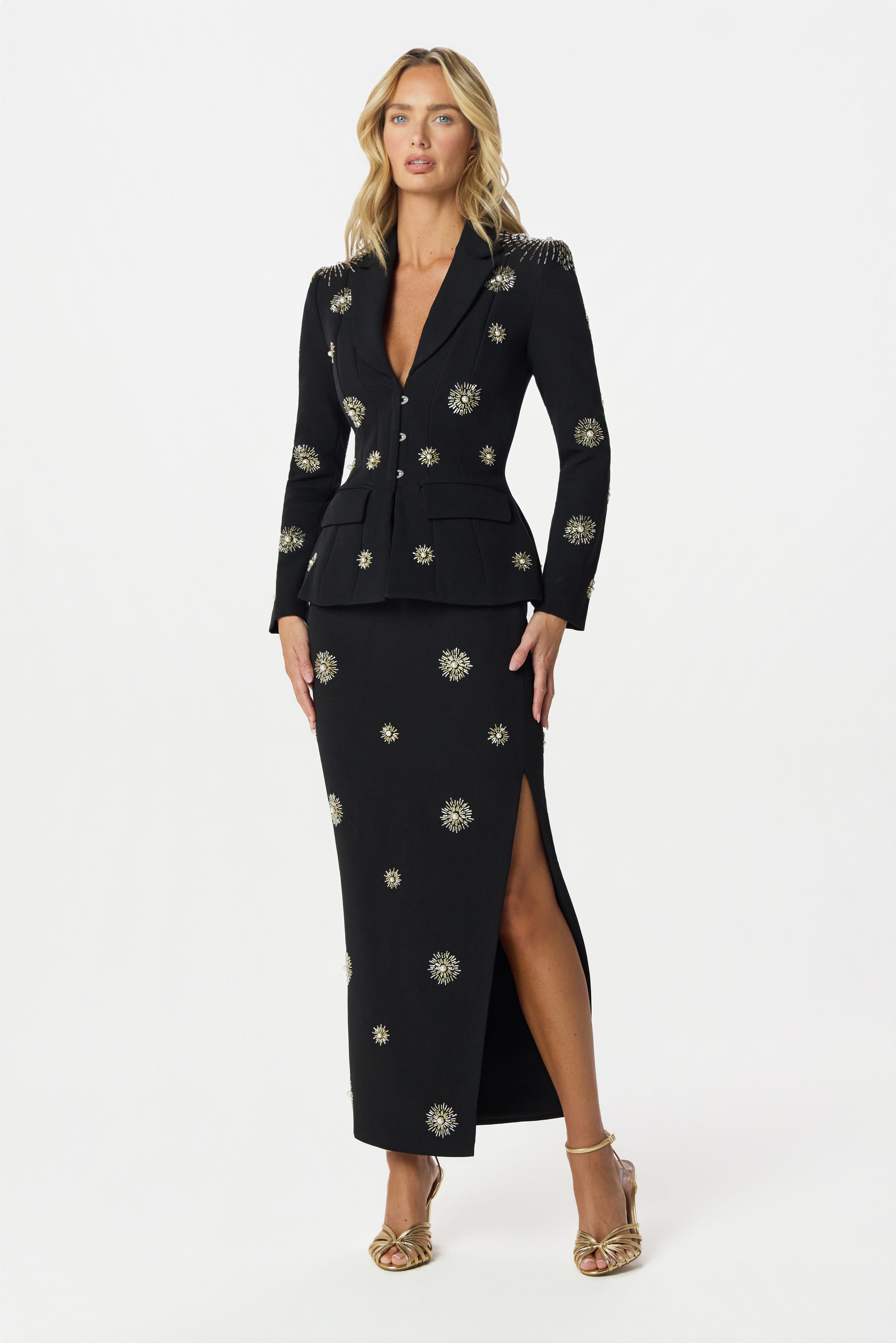LOVISA Embellished Blazer in Black