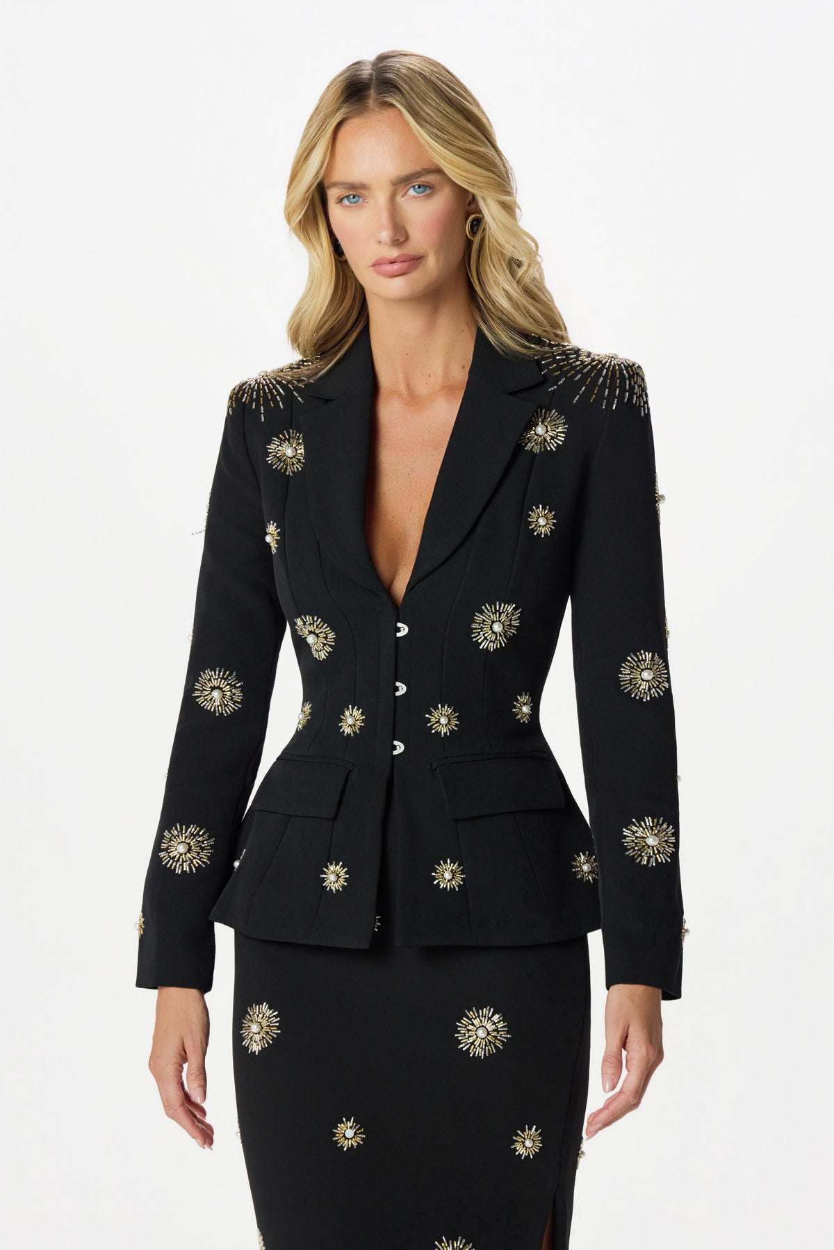 LOVISA Embellished Blazer in Black