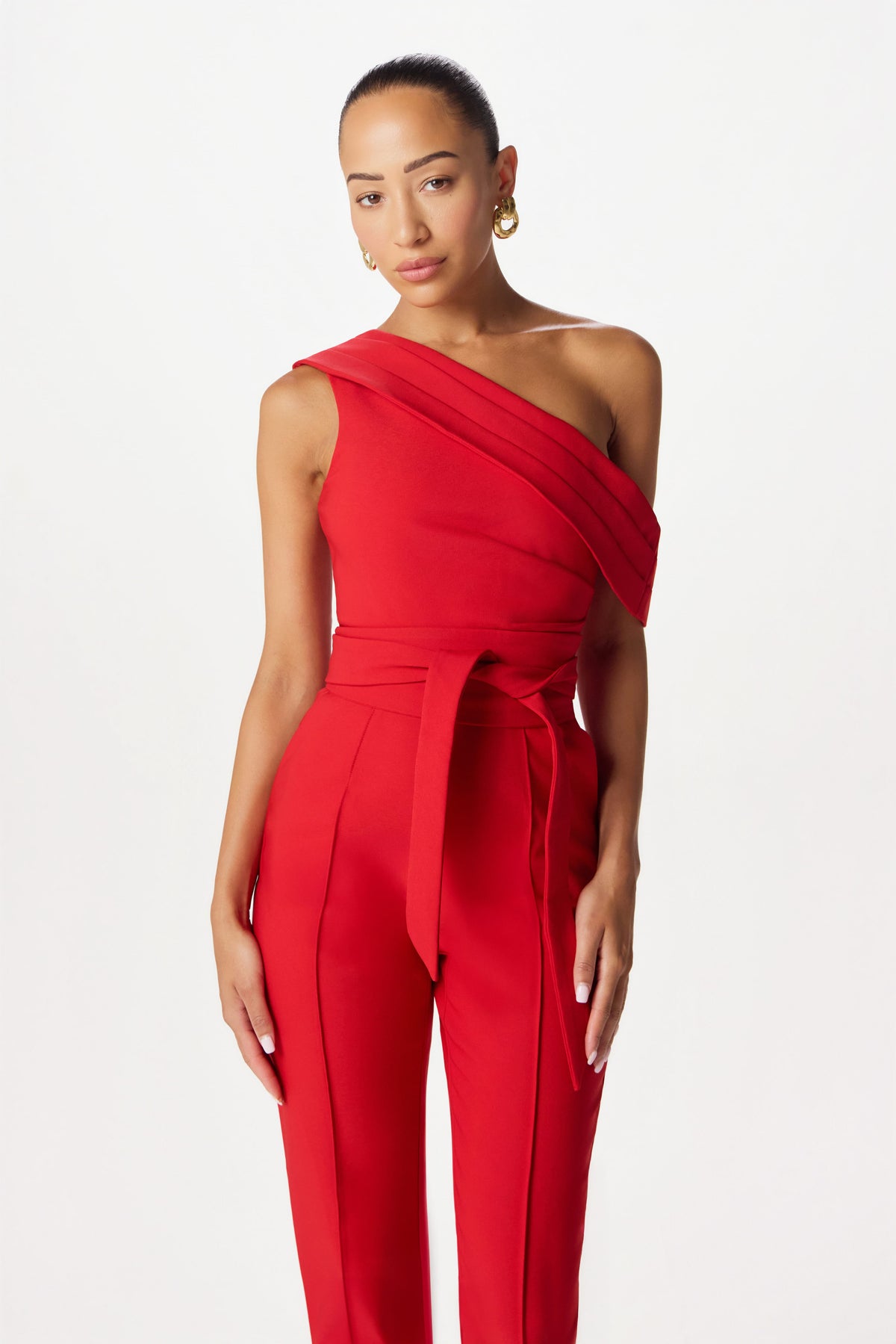 SOFIE Asymmetric Jumpsuit in Red