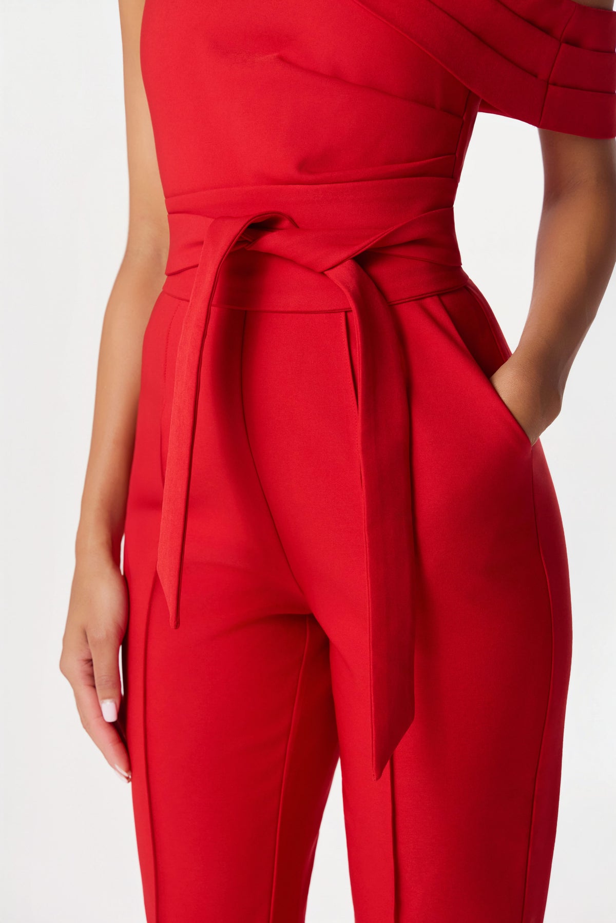 SOFIE Asymmetric Jumpsuit in Red