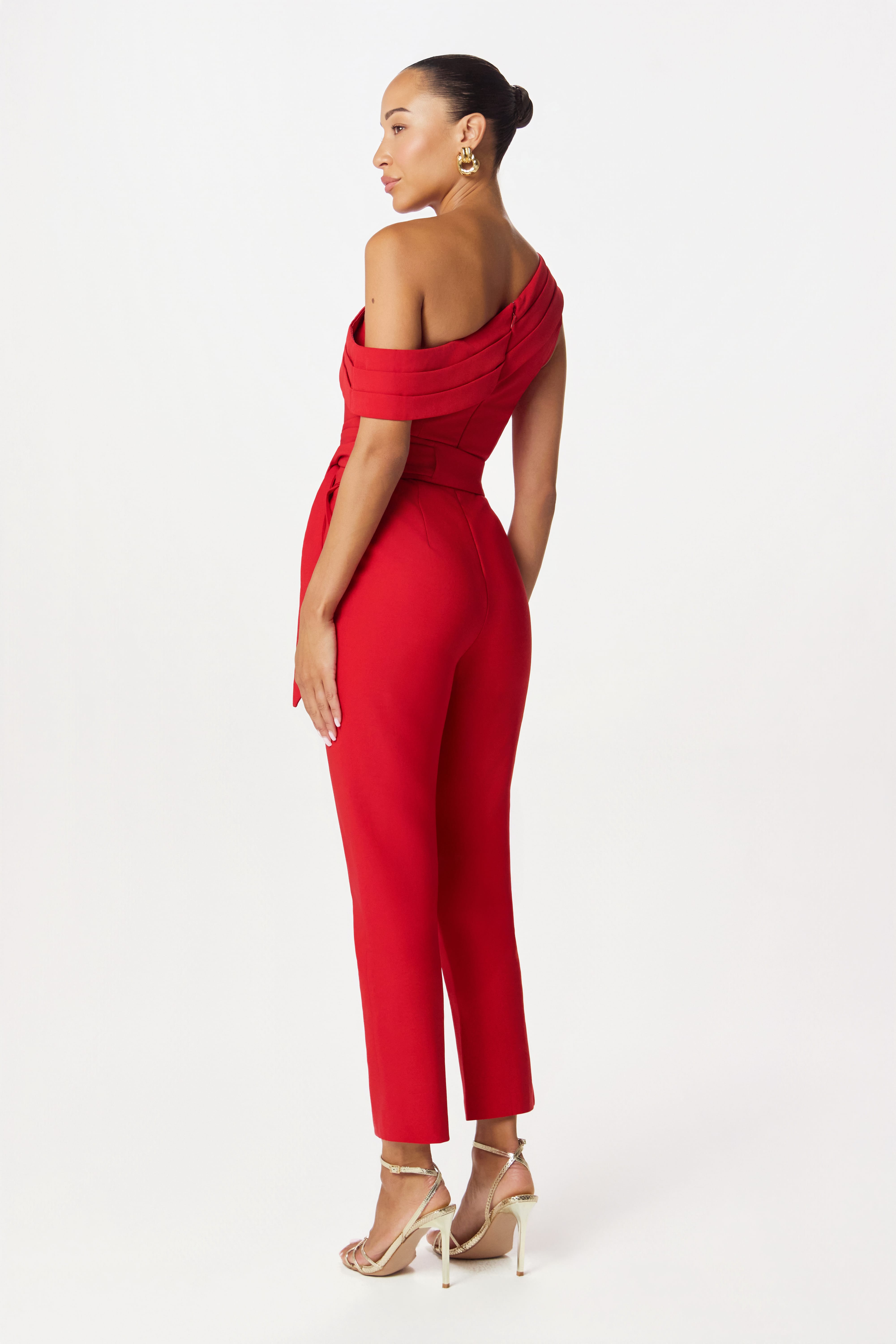 SOFIE Asymmetric Jumpsuit in Red